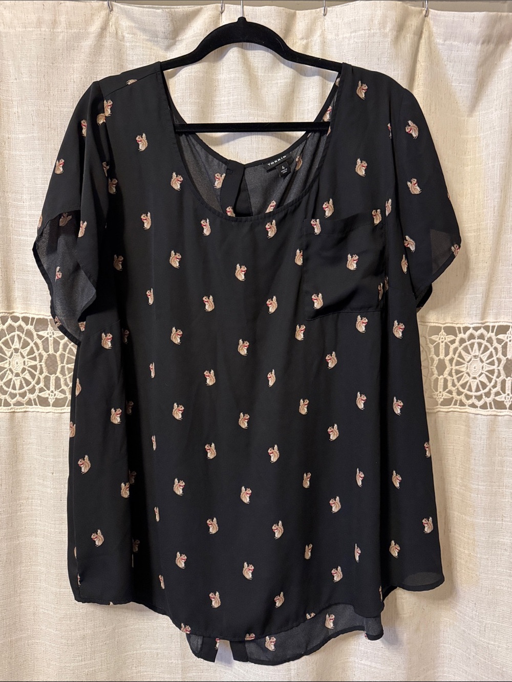 torrid Black Chiffon Short-Sleeve Blouse